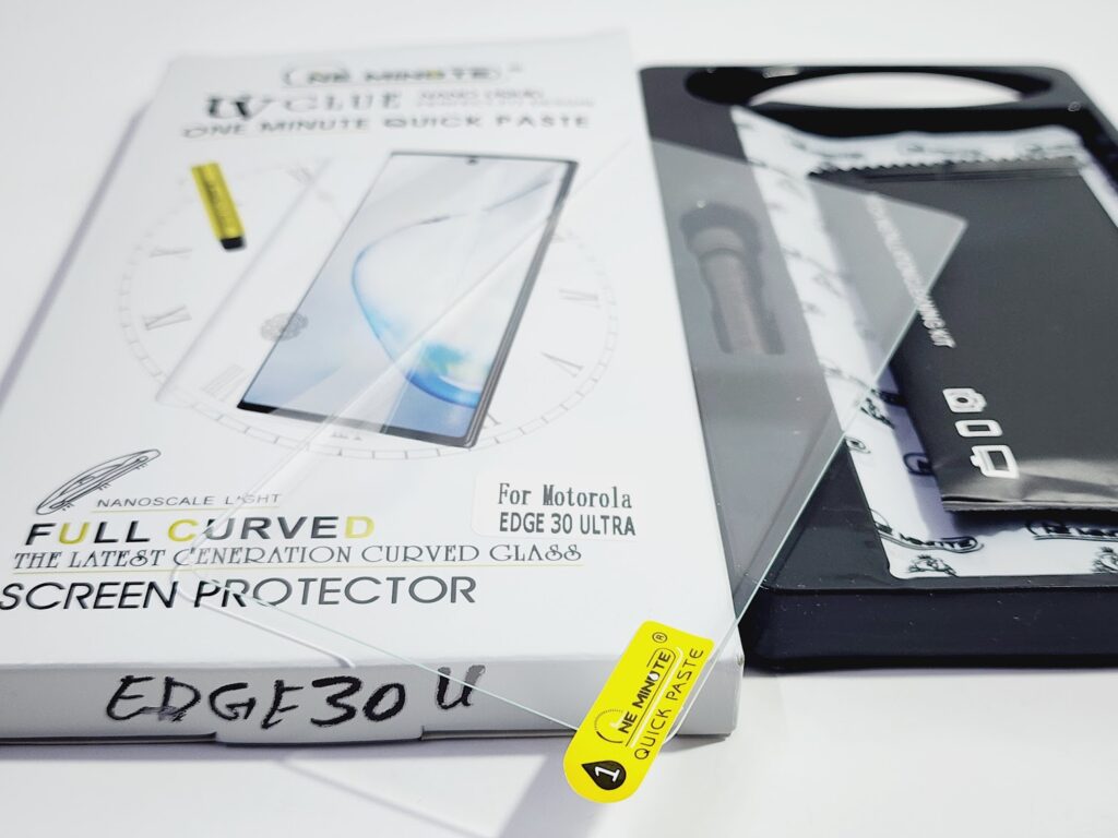 thumbnail image 2 of Caseswill 3D Curved Tempered Glass Screen Protector For Motorola Edge 30 Ultra - Full Coverage, HD Clear, 9H Hardness (Black) 2 of 2