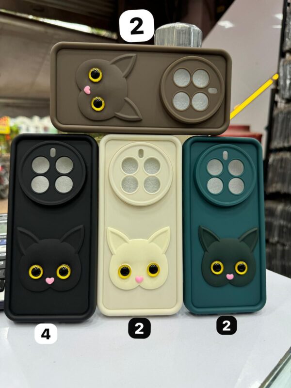 Realme 12 Pro Plus & 12 Pro Silicon Stylish Cat Face Back Cover