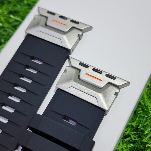 Apple Ultra Watch Strap Roughed Silicone with Metalic Design