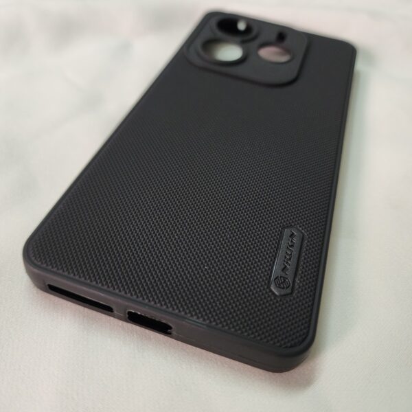 Redmi Note 14 Black Nilkin Back Cover with cloth inside - Image 4