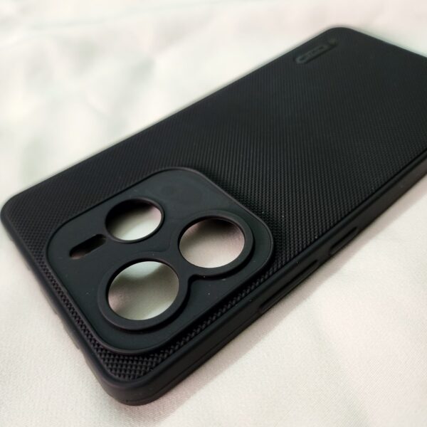 Redmi Note 14 Black Nilkin Back Cover with cloth inside - Image 3