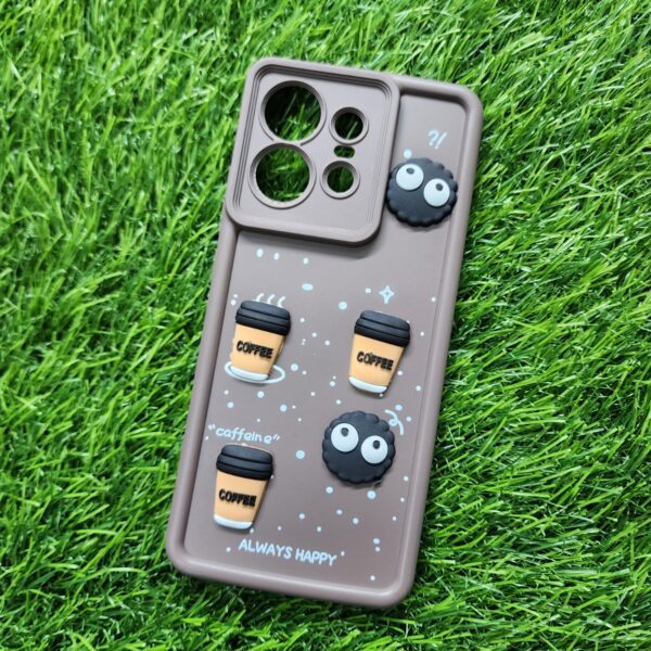 Moto Edge 50 Pro Silicone Stylish Coffee Faces Back Cover - Image 4