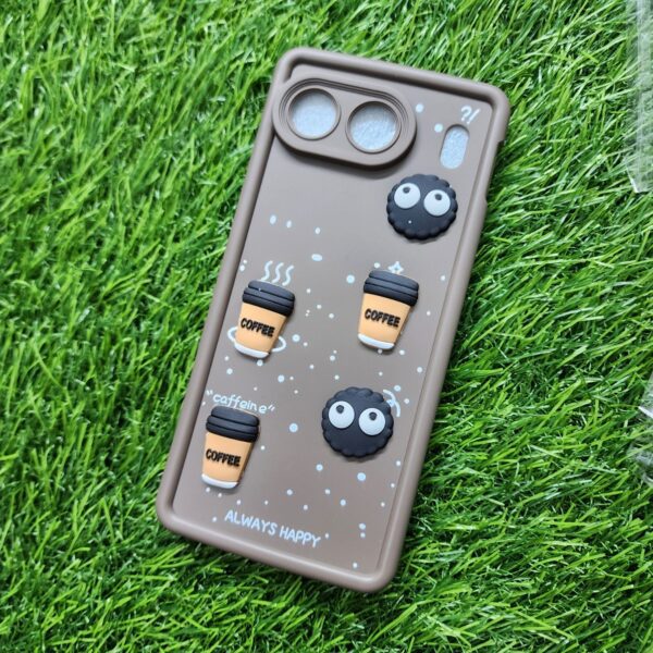 OnePlus Nord 4 Silicone Stylish Coffee Faces Back Cover - Image 2