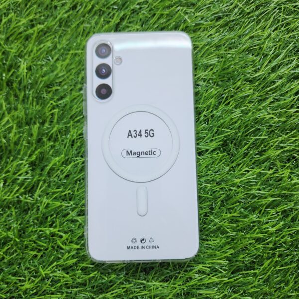 Samsung A34 Magsafe PC Hard Crystal Back Cover - Image 5