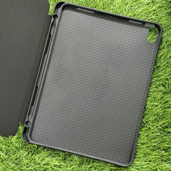 iPad Air 11 (2024) Transparent Premium Leather Finish Flip Back Cover 3 Fold - Image 3