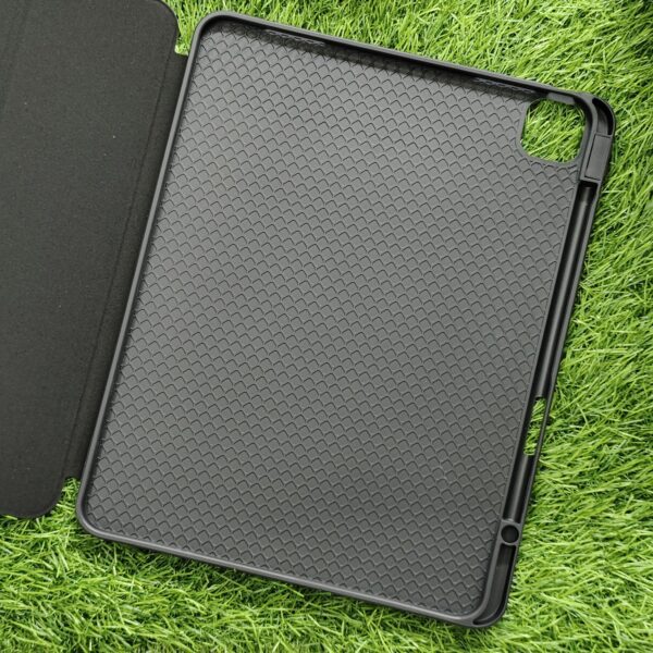 iPad Pro 13 (2024) Transparent Premium Leather Finish Flip Back Cover 3 Fold - Image 3