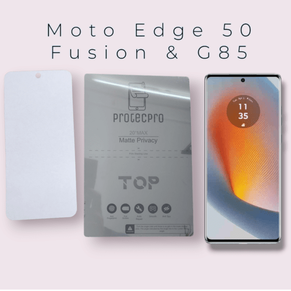 Motorola Edge 50 Fusion & G85 Matte Privacy Membrane Screen Protector