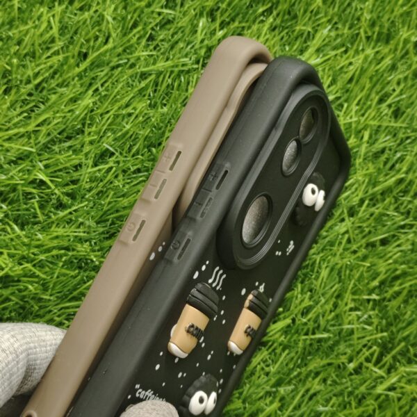 Vivo V50 Silicone Stylish Coffee Faces Back Cover - Image 3