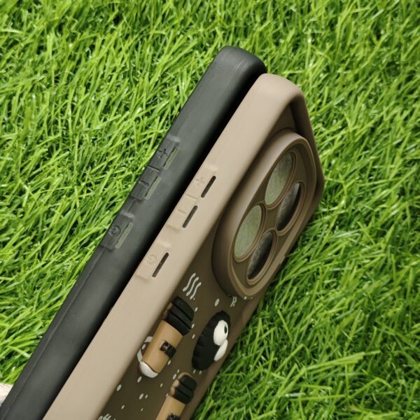 Realme 14 Pro Plus Silicone Stylish Coffee Faces Back Cover - Image 3