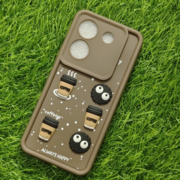 Tecno Camon 20 Pro 5G Silicone Stylish Coffee Faces Back Cover - Image 6
