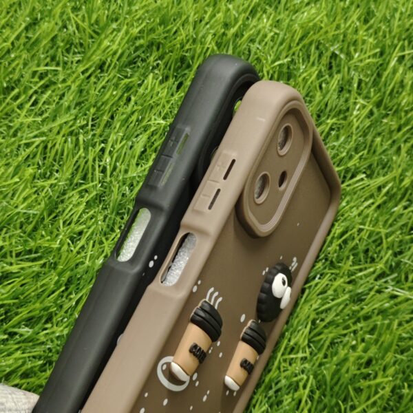 Samsung F06 Silicone Stylish Coffee Faces Back Cover - Image 3