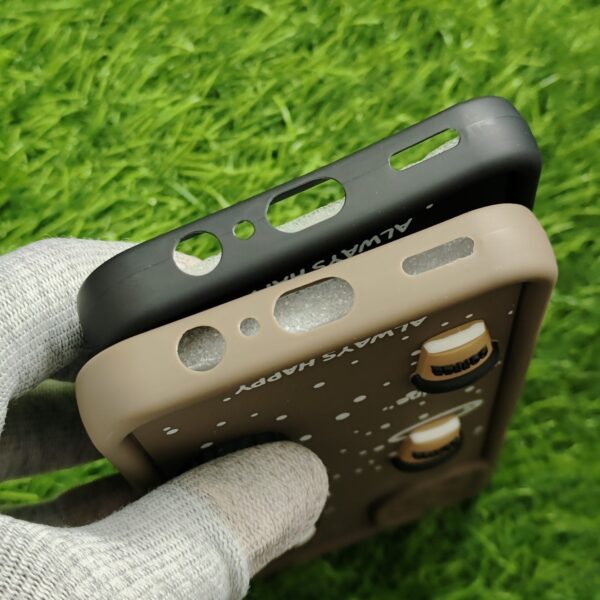 Samsung F06 Silicone Stylish Coffee Faces Back Cover - Image 4