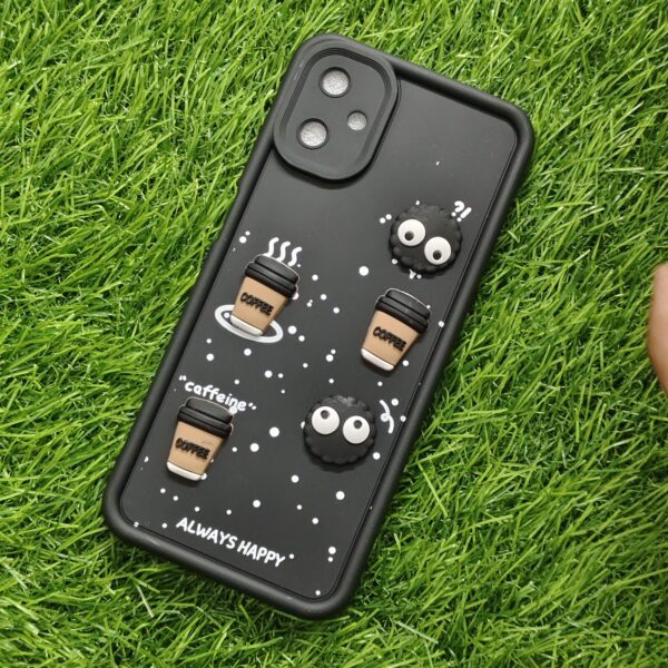 Samsung F06 Silicone Stylish Coffee Faces Back Cover - Image 6