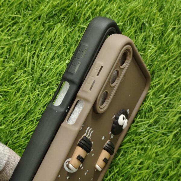 Samsung M16 & F16 Silicone Stylish Coffee Faces Back Cover - Image 3