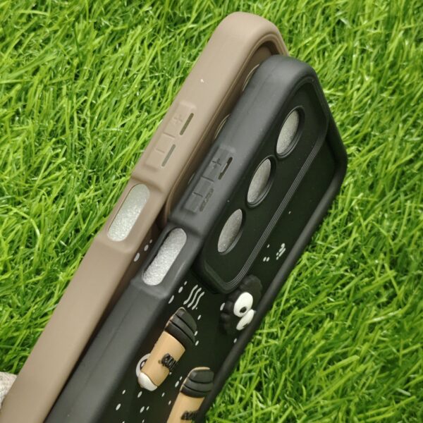 Redmi A3 Pro Silicone Stylish Coffee Faces Back Cover - Image 3