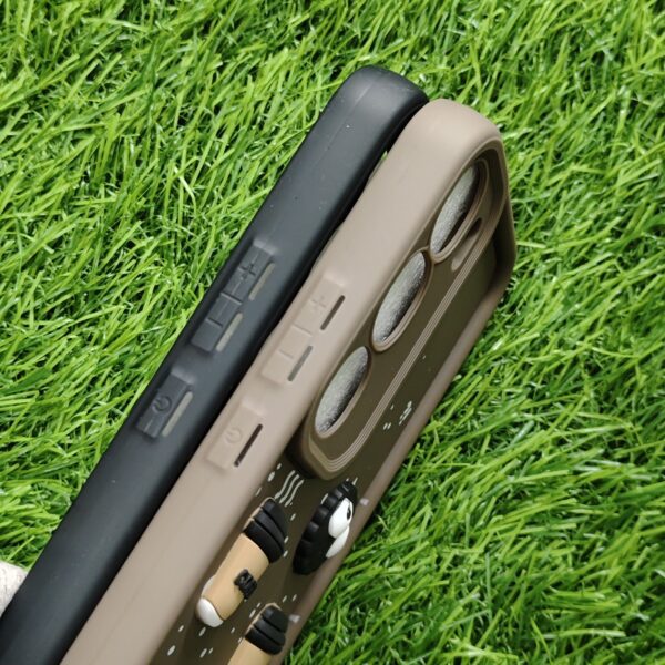 Vivo Y300 Silicone Stylish Coffee Faces Back Cover - Image 3