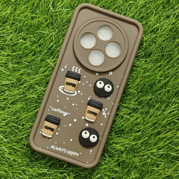 Realme C75 & Poco M7 & Redmi 14C Silicone Stylish Coffee Faces Back Cover - Image 6