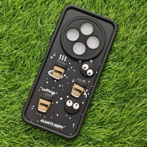 Realme C75 & Poco M7 & Redmi 14C Silicone Stylish Coffee Faces Back Cover - Image 7