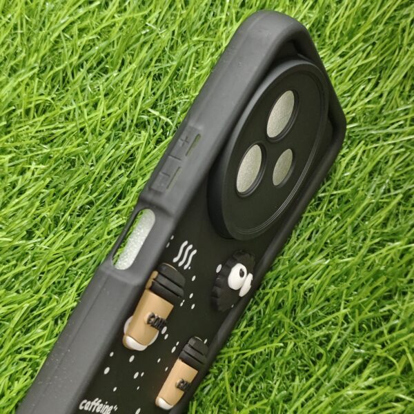 Vivo Y39 Silicone Stylish Coffee Faces Back Cover - Image 3