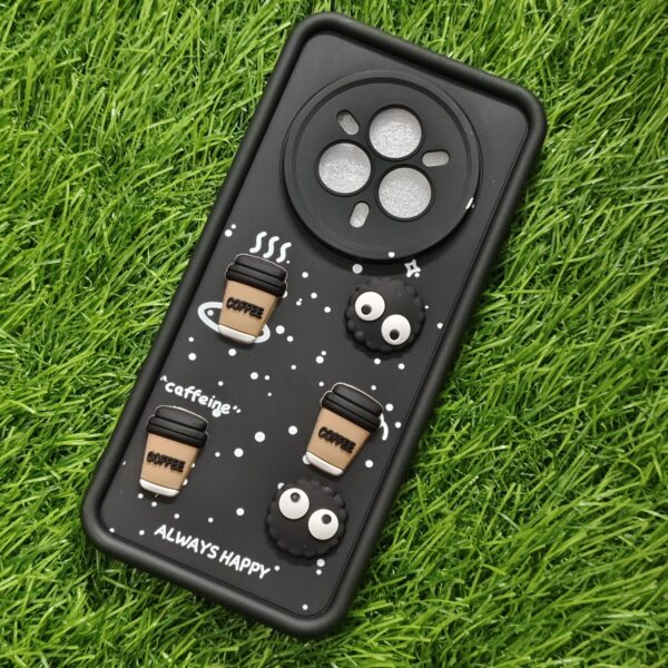 Realme 14 Pro Silicone Stylish Coffee Faces Back Cover
