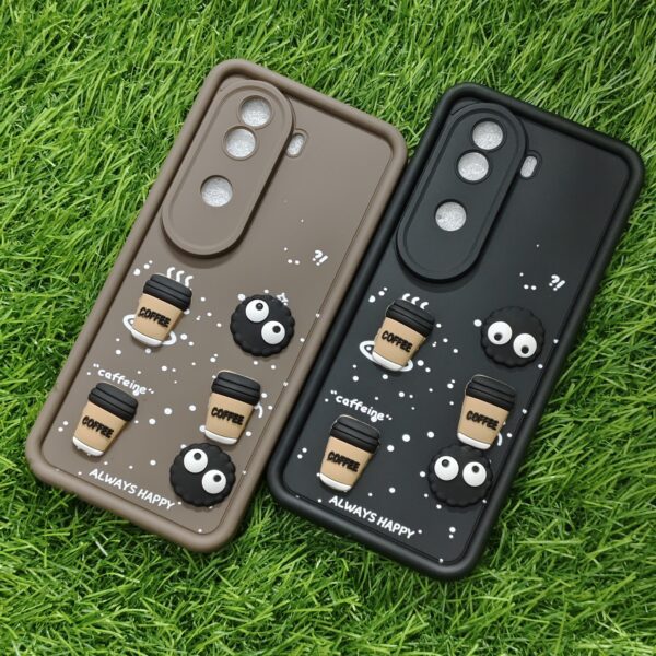 Vivo V40E & iQOO Z9S Silicone Stylish Coffee Faces Back Cover