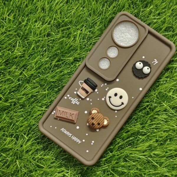Vivo V40 & V40 Pro & T3 Ultra Silicone Stylish Coffee Faces Back Cover - Image 6
