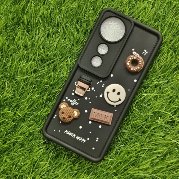 Vivo V40 & V40 Pro & T3 Ultra Silicone Stylish Coffee Faces Back Cover - Image 7