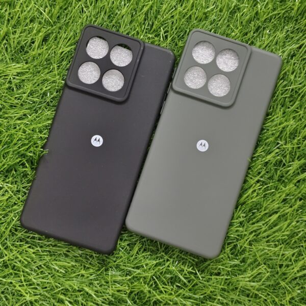 Moto Edge 60 Pro Stylish Silicon Back Cover with cloth inside