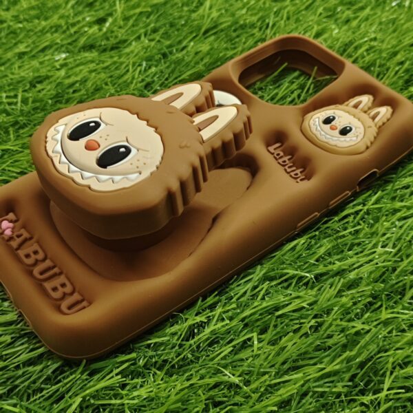 iPhone 15 & 14 & 13 Silicone Stylish Labubu Back Cover - Image 3