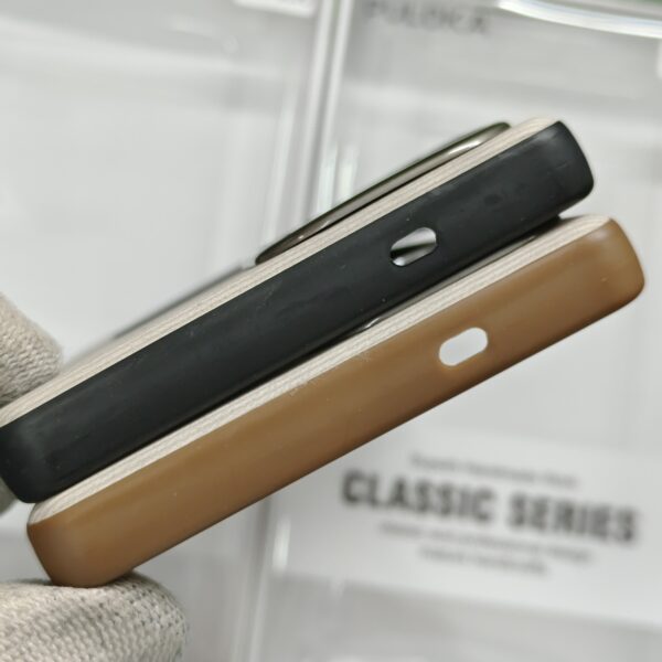Samsung S25 Ultra Original Puloka Leather Finish Back Cover With Strips - Image 5