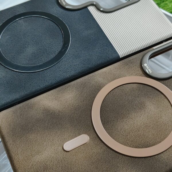 Samsung S25 Ultra Original Puloka Leather Finish Back Cover With Strips - Image 7