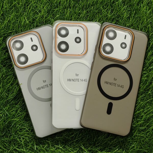 Redmi Note 14 MagSafe Matte PC Hard Back Cover Ultra Thin With Camera Ring