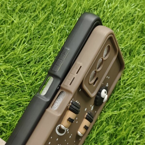 iQOO Z5 Silicone Stylish Coffee Faces Back Cover - Image 3