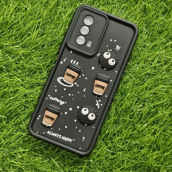 iQOO Z5 Silicone Stylish Coffee Faces Back Cover - Image 6