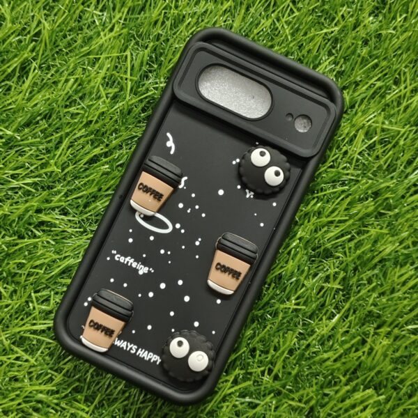 Google Pixel 8 Silicone Stylish Coffee Faces Back Cover - Image 6