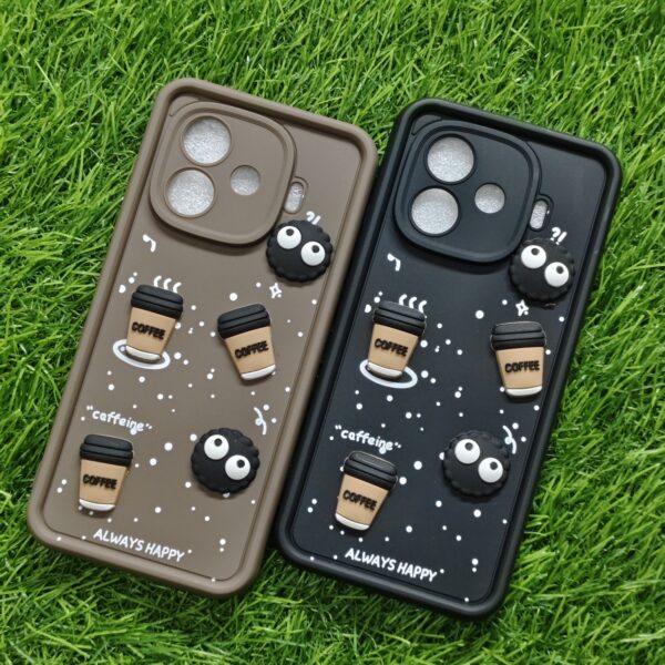 iQOO Neo 10R Silicone Stylish Coffee Faces Back Cover