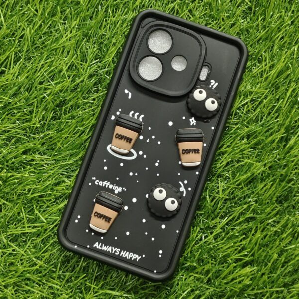 iQOO Neo 10R Silicone Stylish Coffee Faces Back Cover - Image 6