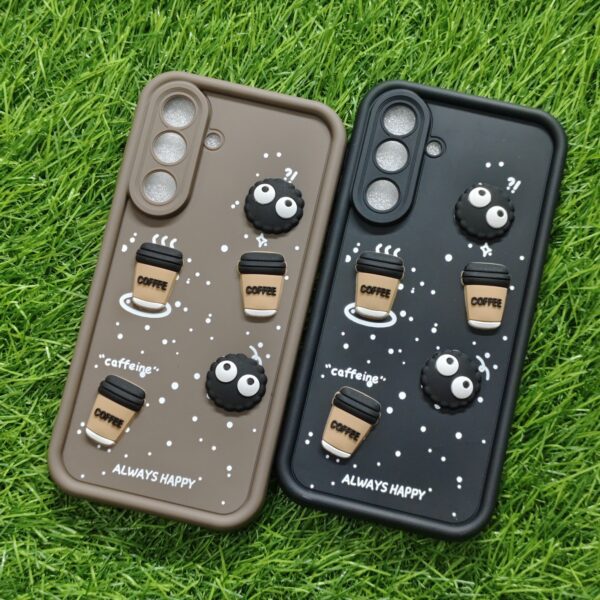 Samsung M56 Silicone Stylish Coffee Faces Back Cover