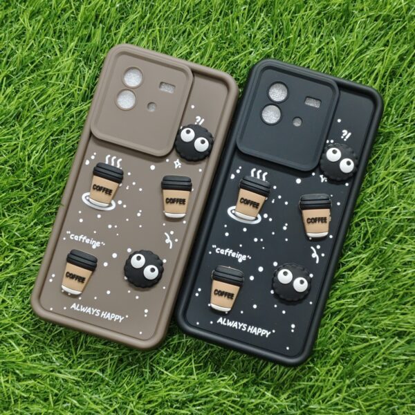 iQOO Neo 6 Silicone Stylish Coffee Faces Back Cover