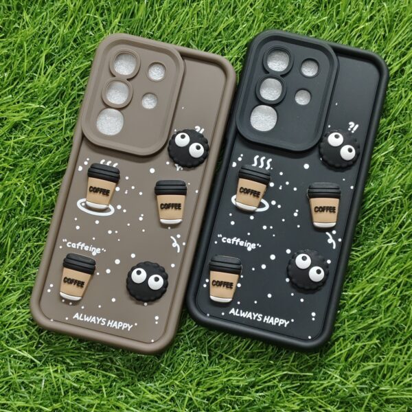 Vivo T4X Silicone Stylish Coffee Faces Back Cover
