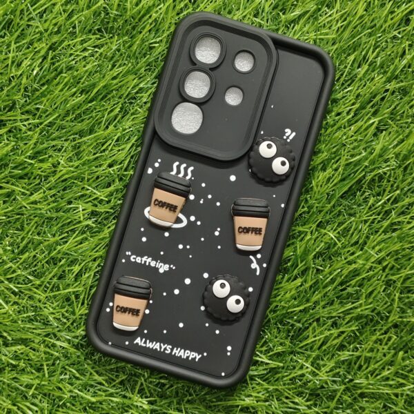 Vivo T4X Silicone Stylish Coffee Faces Back Cover - Image 5