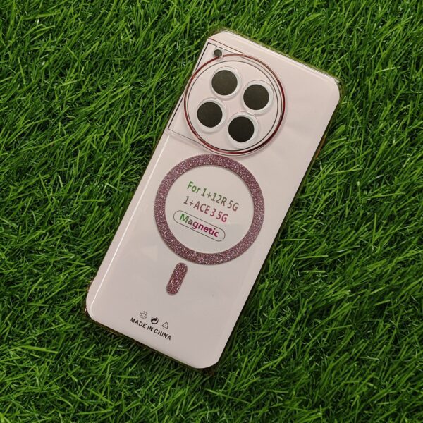 Oneplus 12R Glitter Magsafe Transparent PC Hard Crystal Back Cover - Image 9