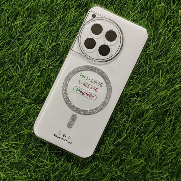 Oneplus 12R Glitter Magsafe Transparent PC Hard Crystal Back Cover - Image 10