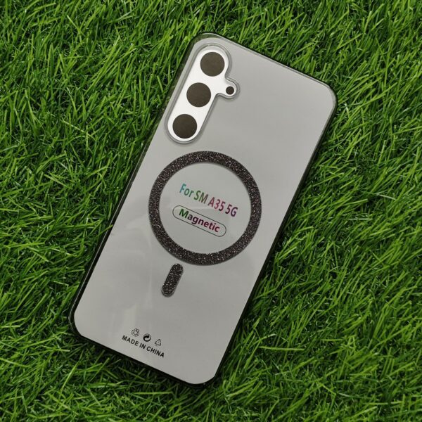 Samsung A35 Glitter Magsafe Transparent PC Hard Crystal Back Cover - Image 9