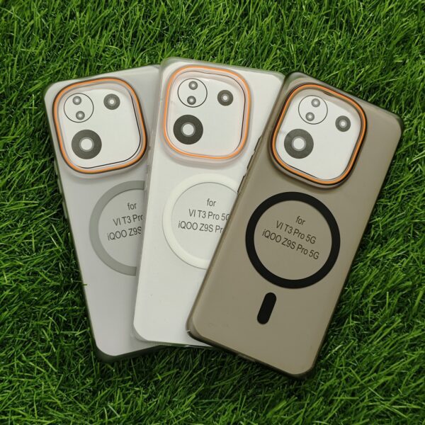 Vivo T3 Ultra & iQOO Z9s Pro MagSafe Matte PC Hard Back Cover Ultra Thin With Camera Ring
