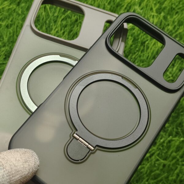 iPhone 17 16 15 Series Stylish MagSafe Foldable Stand Back Cover - Image 3