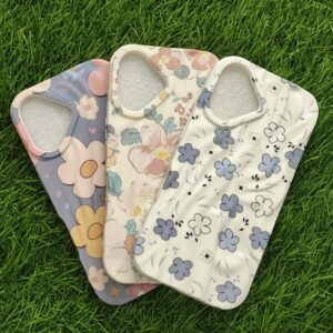 iPhone 17 & 17 Air & 17 Pro & 17 Pro Max Silicon Flower Wavy Back Cover For Girls