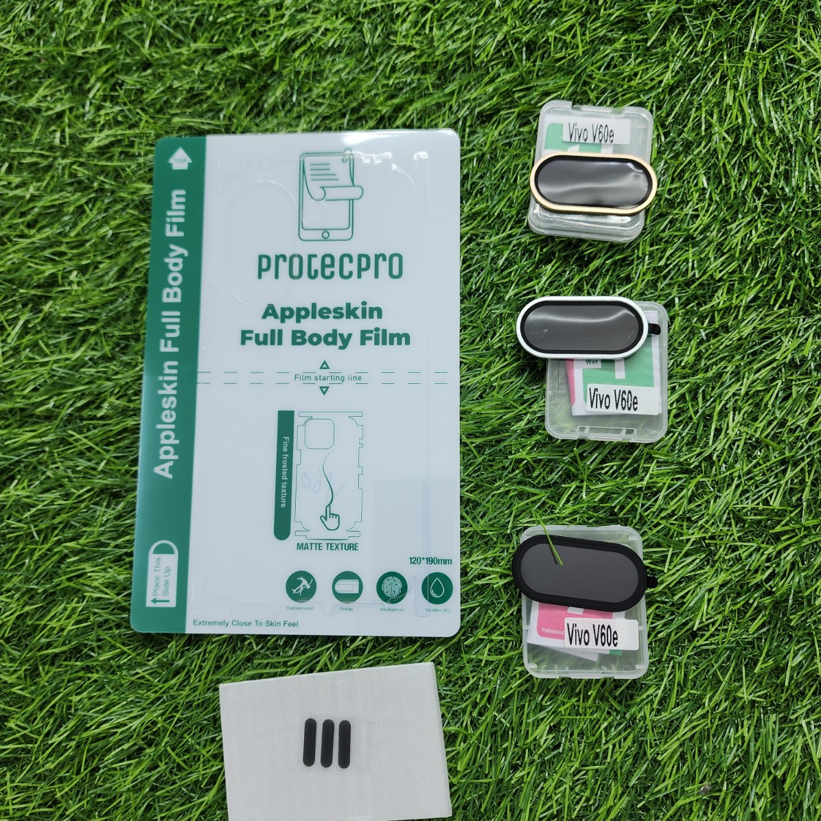 Vivo V60e Camera Lens Protector & Back Lamination & Speaker Grill Sticker Combo