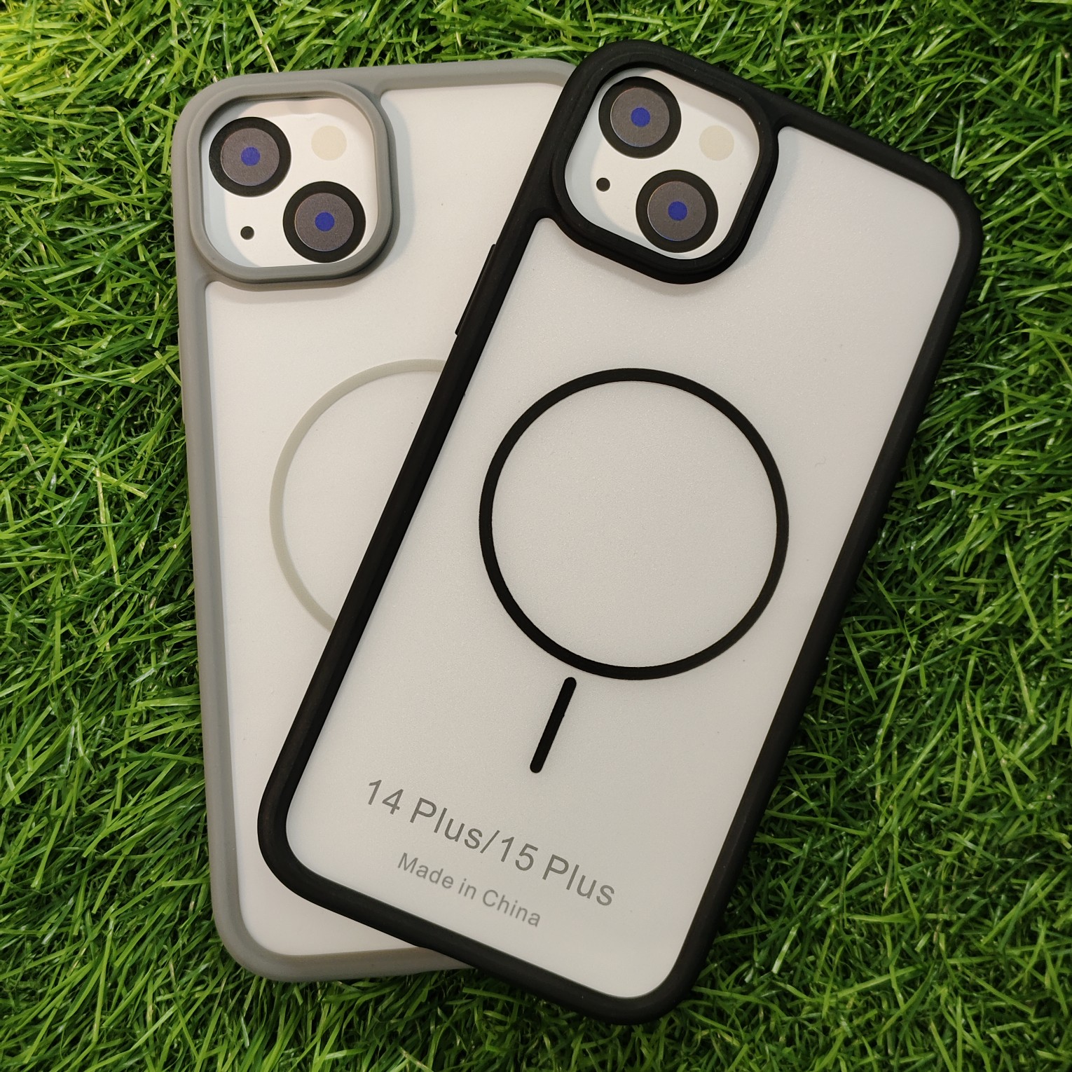 iPhone 15 Plus & 14 Plus Matte Paper Thin Side Silicon Back Cover No Magsafe