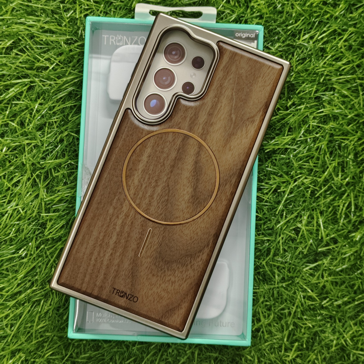 Samsung Galaxy S23 Ultra Premium Wooden Back Cover with magsafe Tranzo